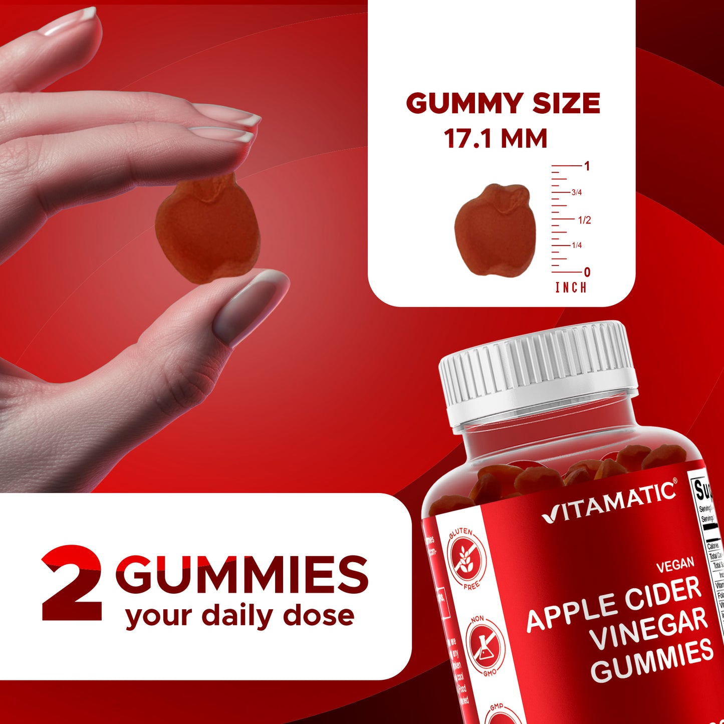 Apple Cider Vinegar  1000mg 60 Vegan Gummies