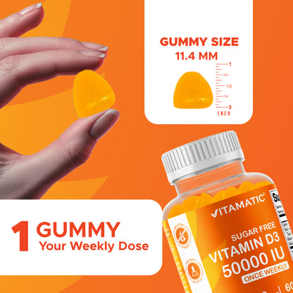 Sugar-Free Vitamin D3 50000 IU, 60 Gummies
