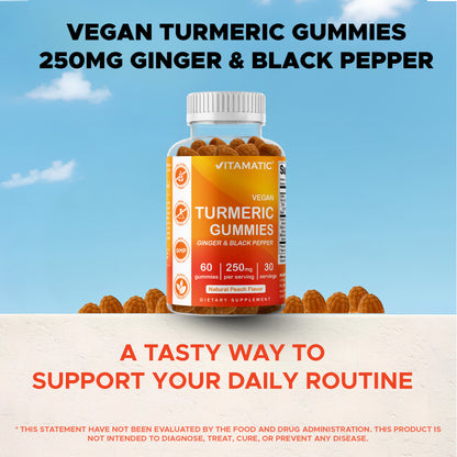 Turmeric Ginger with Black Pepper - 60 Vegan Gummies