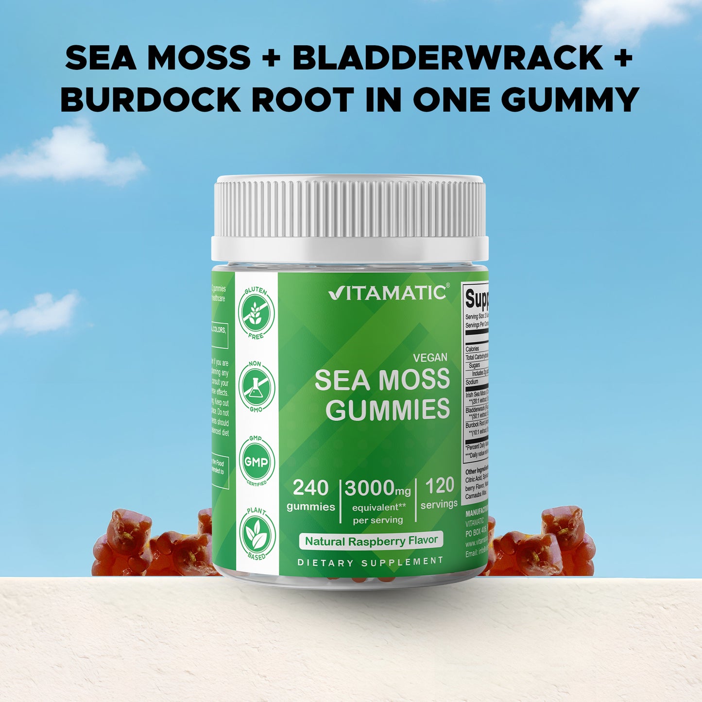 Irish Sea Moss Gummies - 3000 mg - 240 Vegan Gummies