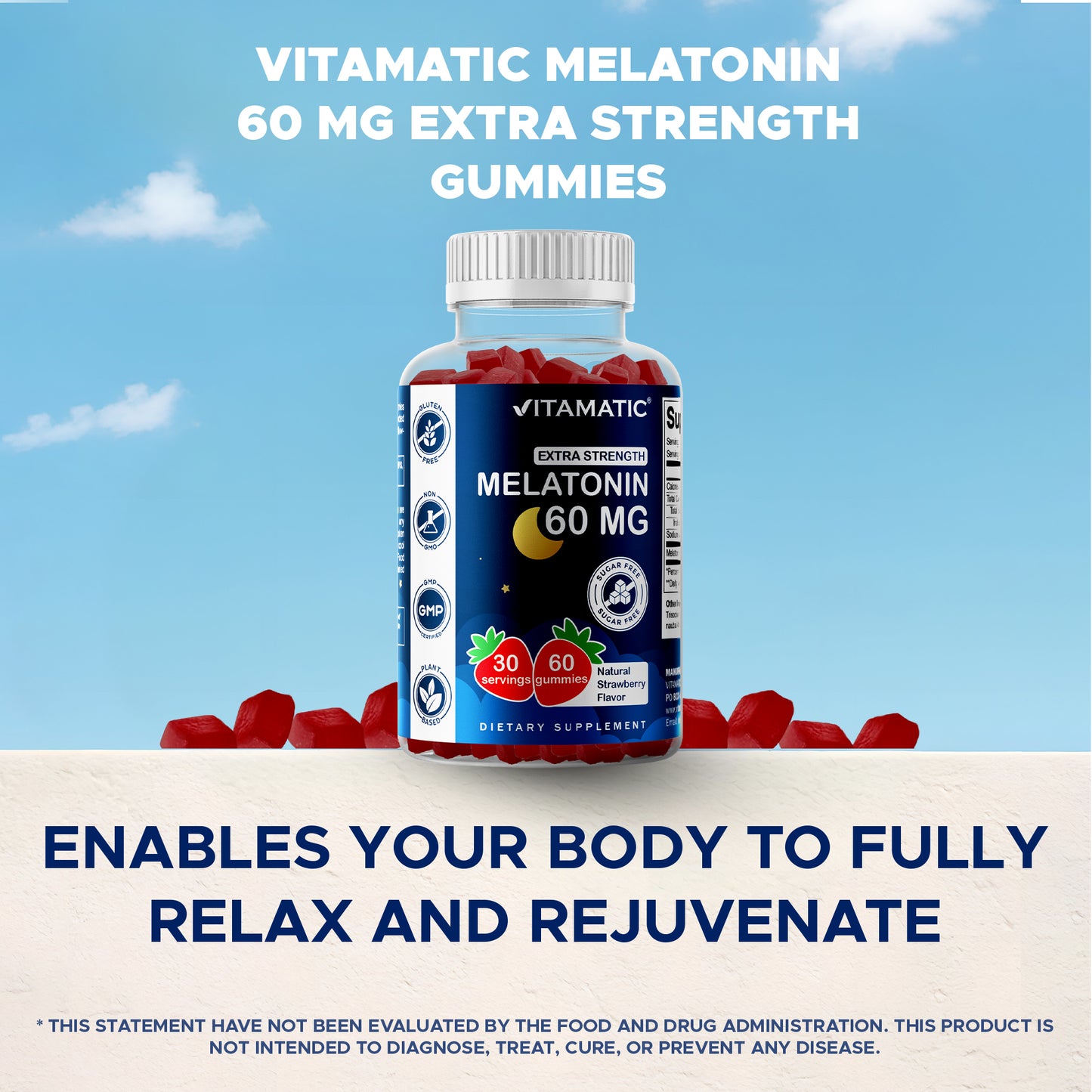 Sugar Free Melatonin 60mg - 60 Gummies