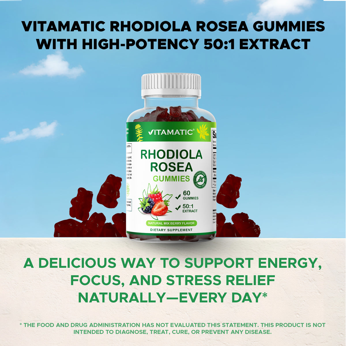 Sugar Free Rhodiola Gummies