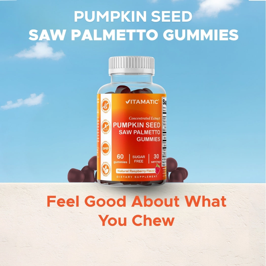 Vitamatic Pumpkin Seed 20:1 Extract Gummies, Sugar Free, 60ct