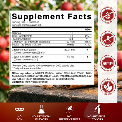 Sugar Free Cinnamon with Chormium 60 Gummies