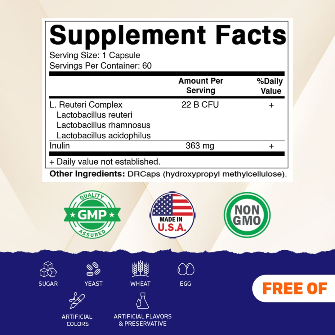 Lactobacillus Reuteri Complex 22 Billion - 60 DR Capsule