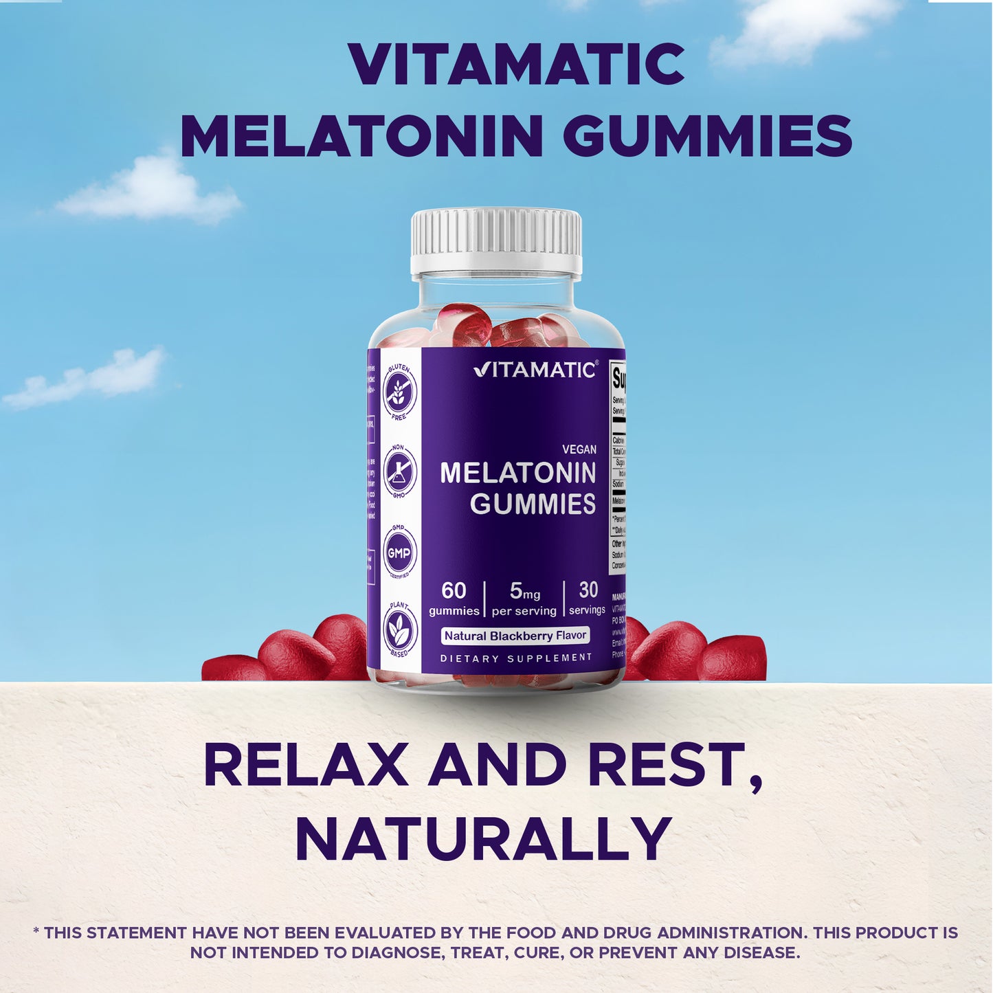 Melatonin 5 mg 60 Vegan Gummies