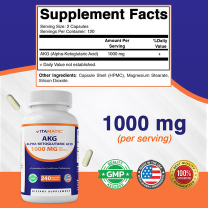 Alpha-Ketoglutaric Acid (AKG) Veg Capsules