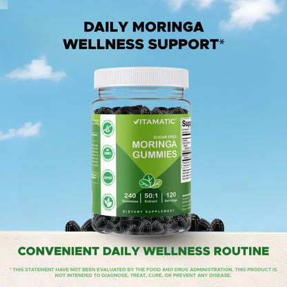 Vitamatic Moringa 50:1 Extract Sugar-Free Gummies, 60 Count