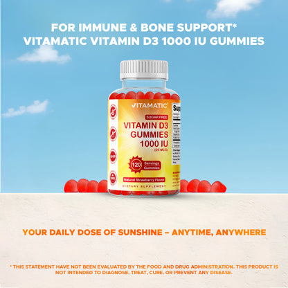 Sugar Free Vitamin D3 1000 IU - 120 Gummies