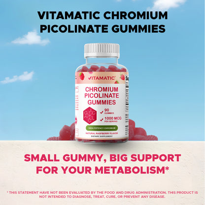 Vitamatic Chromium Picolinate 1000 mcg Per Serving Gummies, 90 Count