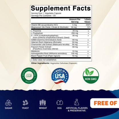 Advanced Sleep Aid with Melatonin - 120 Vegetable Capsules