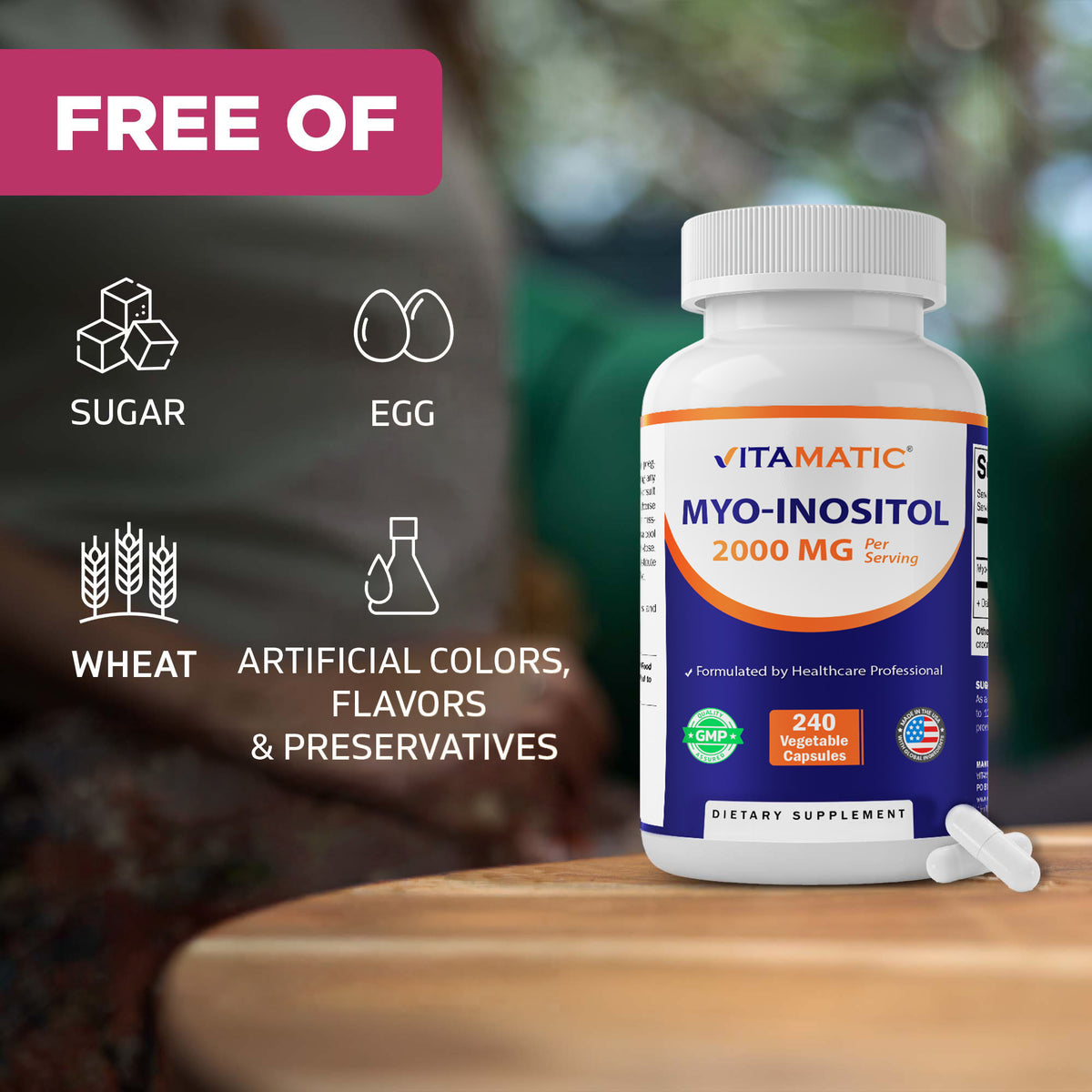Myo-Inositol 2000 mg Per Serving Capsules