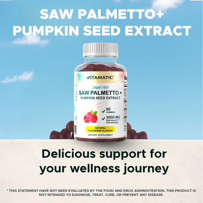 Sugar Free Saw Palmetto with Pumpkin Seed 3000 mg  - 60 Gummies