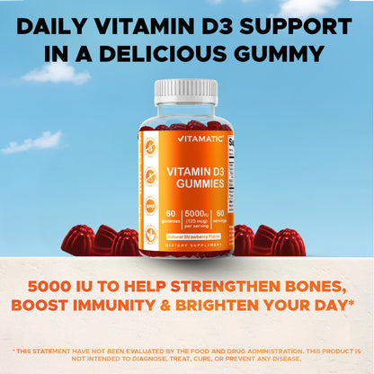 Vitamatic Vitamin D3 5000 IU Gummies, 60 Ct