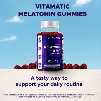 Vitamatic Melatonin 10mg Vegan Gummies, 60 Gummies