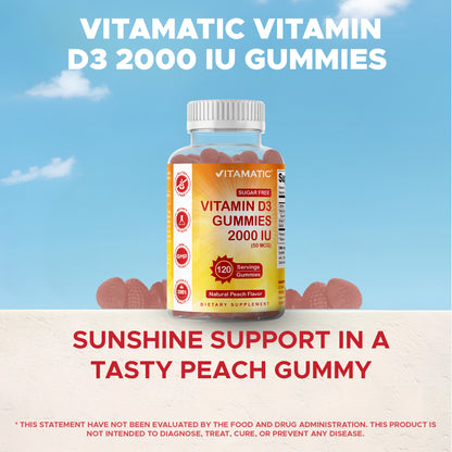 Sugar-Free Vitamin D3 2000 IU, 120 Gummies