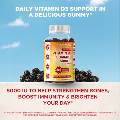 Sugar Free Vitamin D3 5000 IU - 120 Gummies