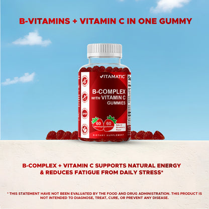 Vitamatic B-Complex with Vitamin C, 60 Gummies