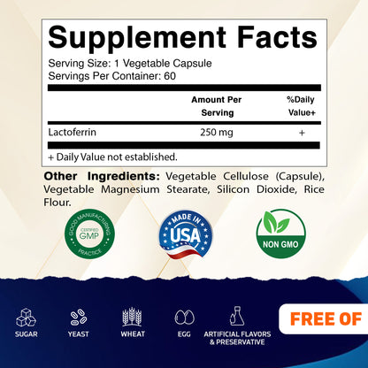Lactoferrin 250 mg 60 Vegetable Capsules