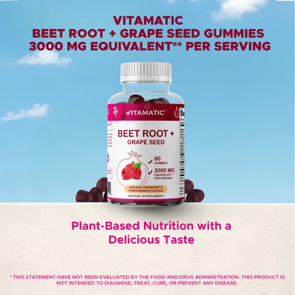 Beet Root 3000mg Equivalent Per Serving - 60 Gummies