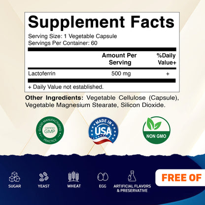 Lactoferrin 500 mg 60 Veg Capsules