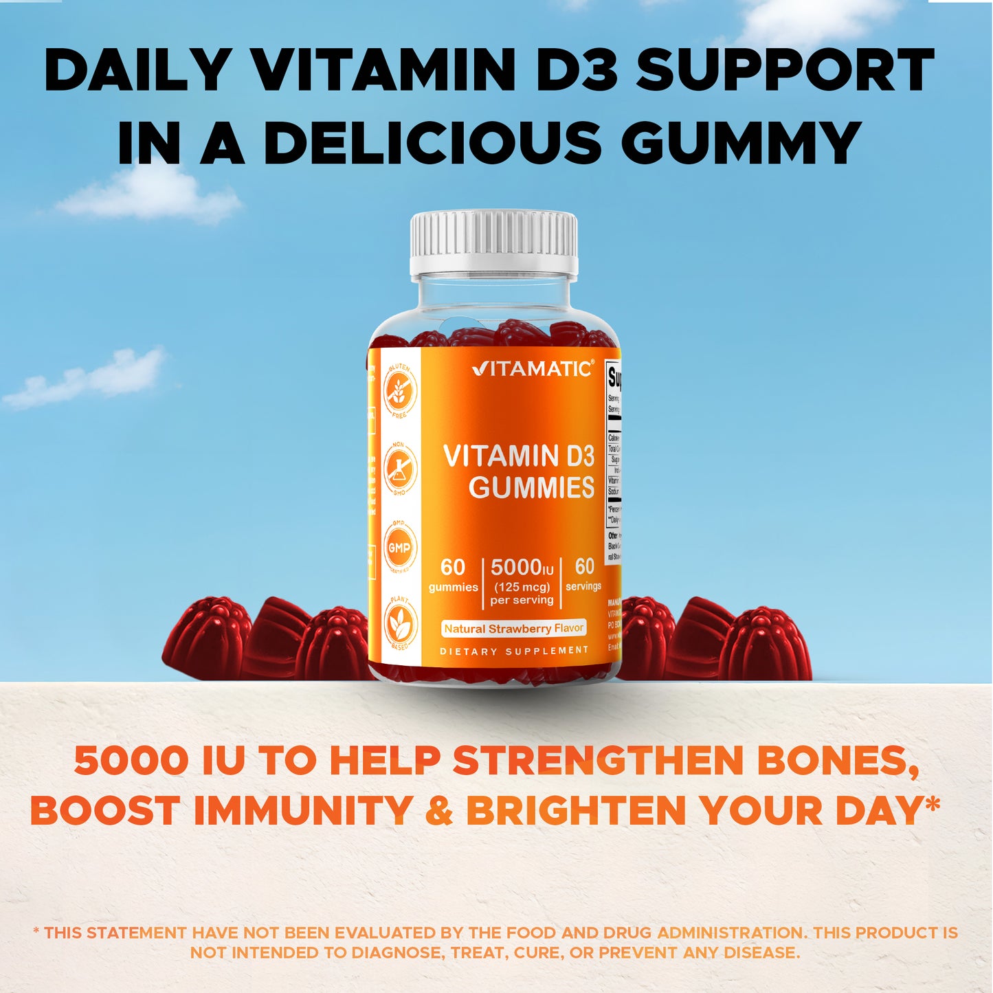 Vitamin D3 5000 IU - 60 Gummies