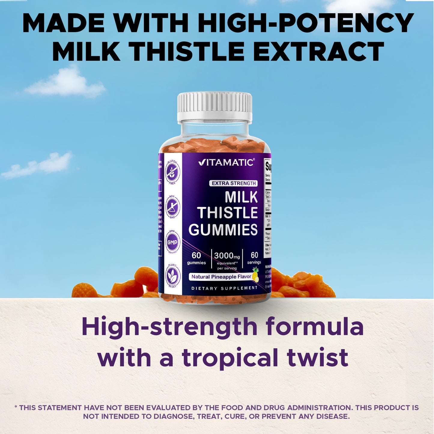 Milk Thistle Gummies 3000mg - 60 Gummies