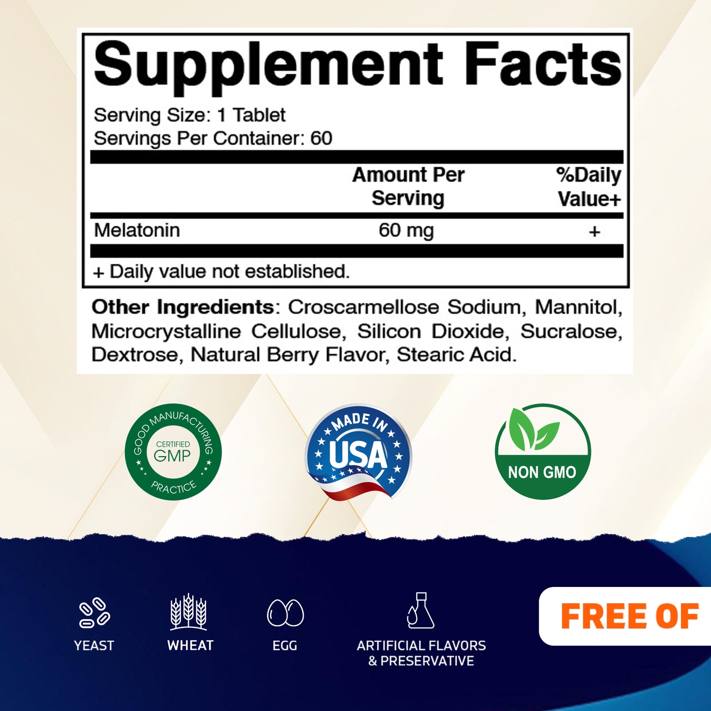 Melatonin 60mg - 60 Fast Dissolve Tablets