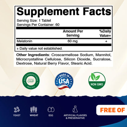 Melatonin 60mg - 60 Fast Dissolve Tablets