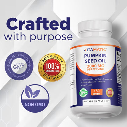 Pumpkin Seed Oil 2000mg Softgel - 180 Softgels