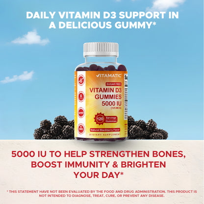 Sugar-Free Vitamin D3 5000 IU, 120 Gummies