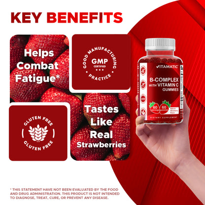 Vitamatic B-Complex with Vitamin C, 60 Gummies
