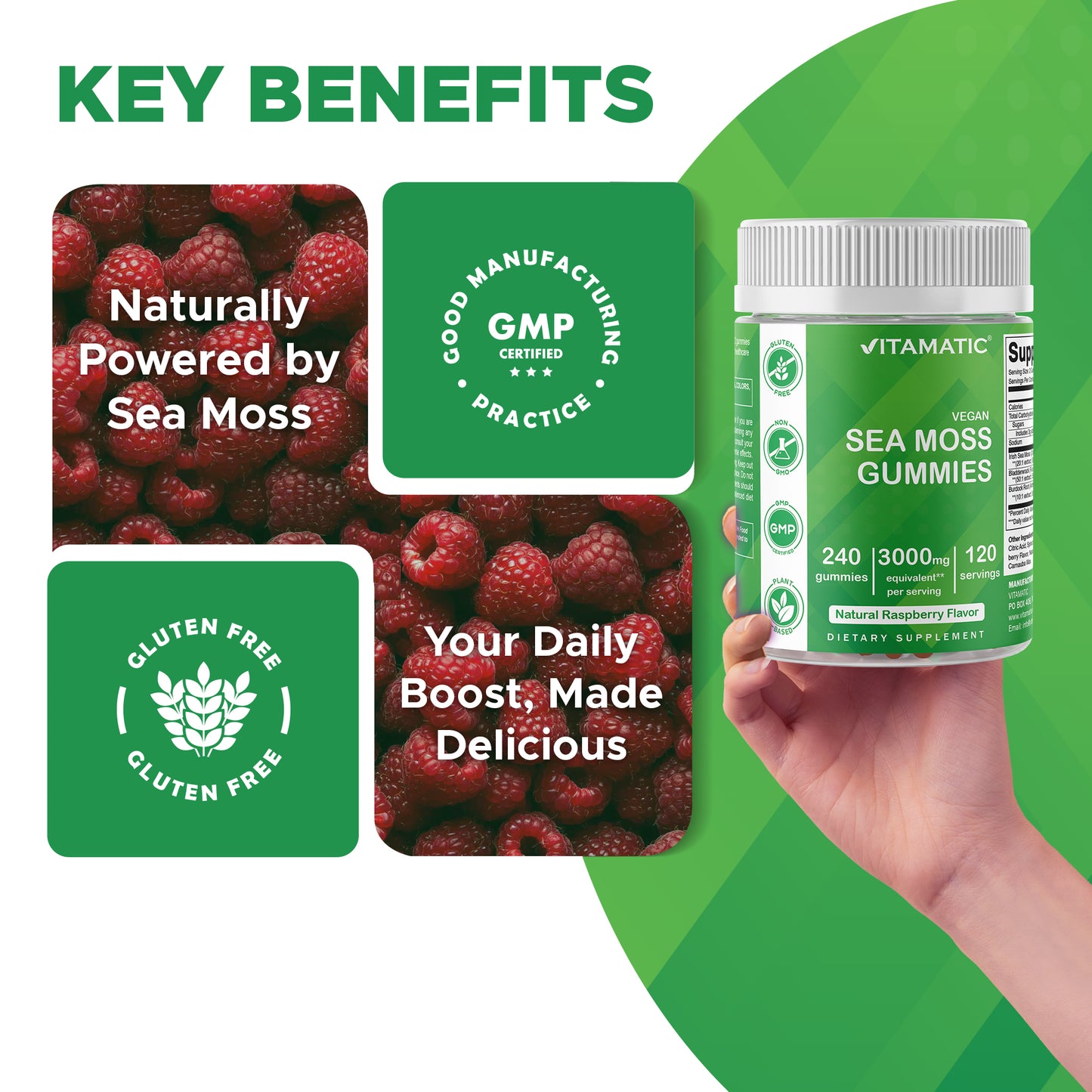 Irish Sea Moss Gummies - 3000 mg - 240 Vegan Gummies