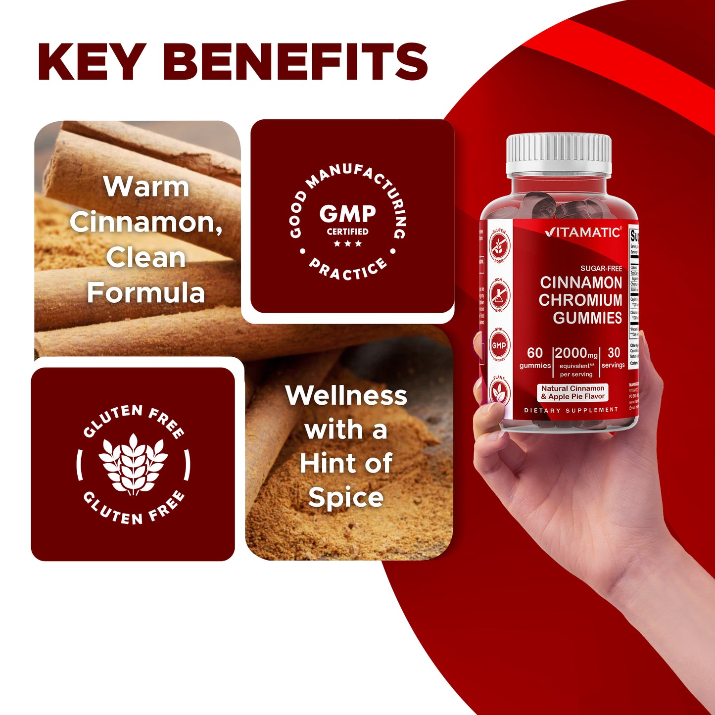 Sugar Free Cinnamon with Chormium 60 Gummies