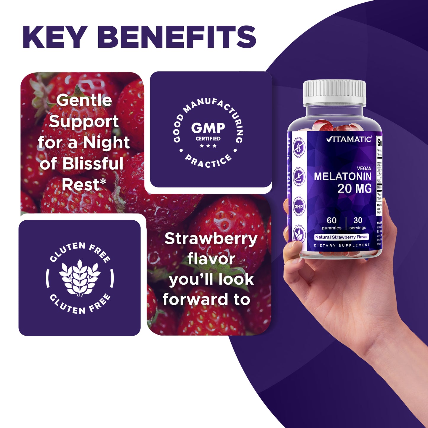 Melatonin 20mg - 60 Vegan Gummies