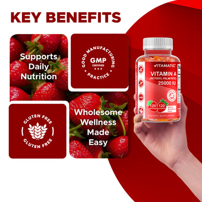 Sugar Free Vitamin A 25000 IU - 120 Gummies