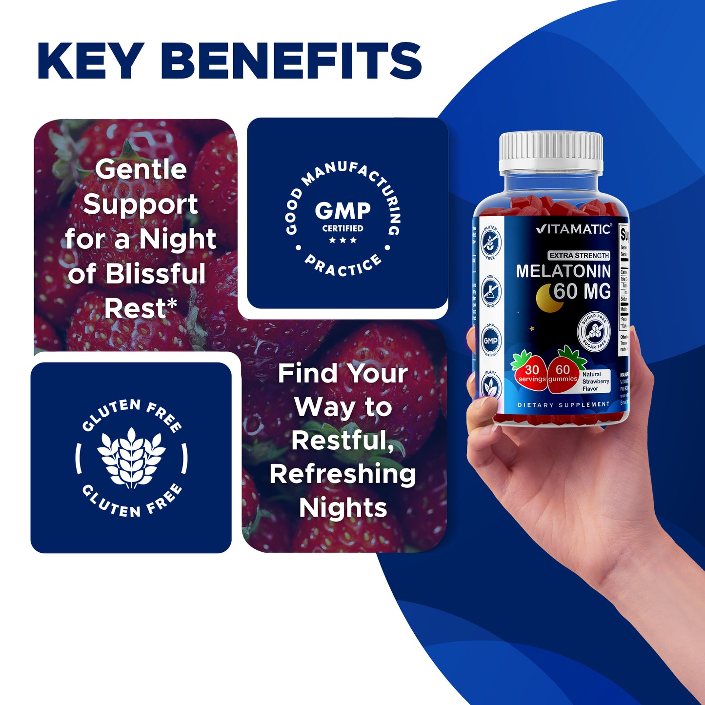 Sugar Free Melatonin 60mg - 60 Gummies