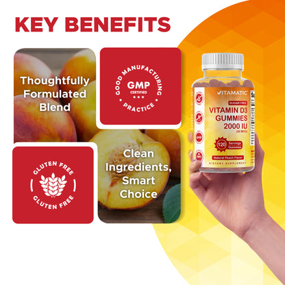 Sugar Free Vitamin D3 2000 IU - 120 Gummies