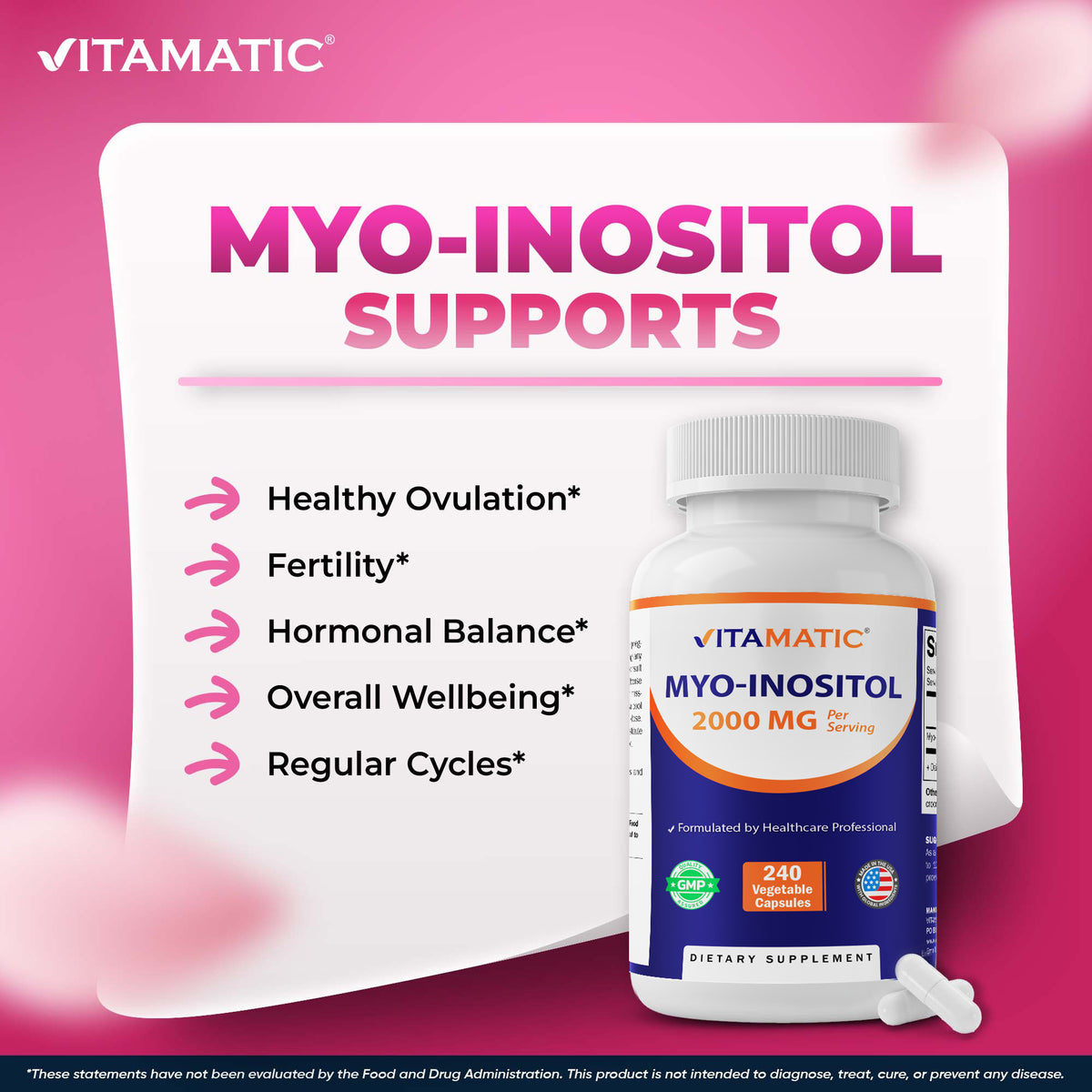 Myo-Inositol 2000 mg Per Serving Capsules