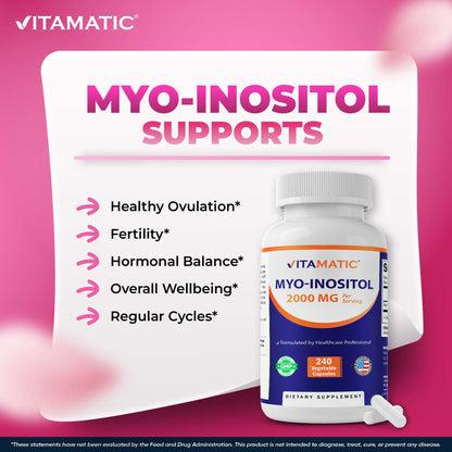 Myo-Inositol 2000 mg Per Serving Capsules