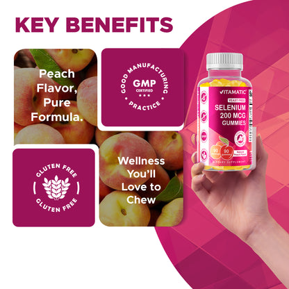 Sugar Free Yeast Free Selenium 200 mcg - 90 Gummies