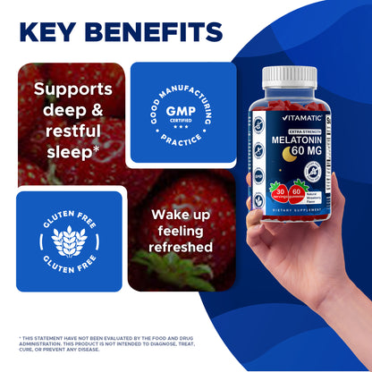 Vitamatic Sugar-Free Melatonin 60mg, 60 Gummies