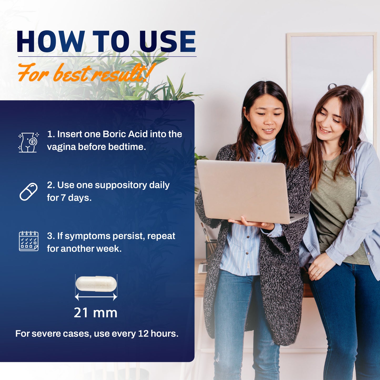 Boric Acid 600mg - 60 Vaginal Suppository