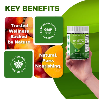Vitamatic | Moringa 10000 mg Equivalent | 240 Gummies