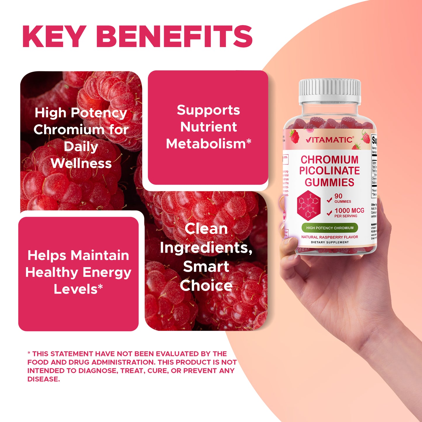 Vitamatic Chromium Picolinate 1000 mcg - 90 Gummies