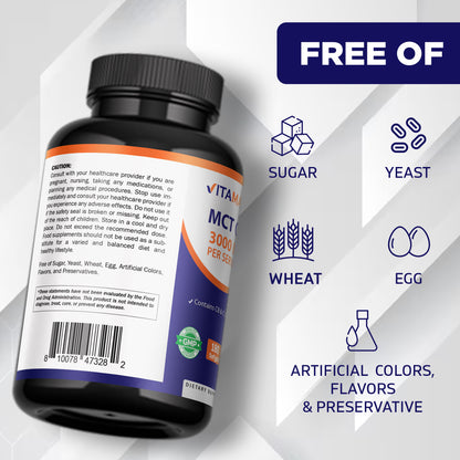 MCT Oil Softgels 3000 mg - 180 Softgels