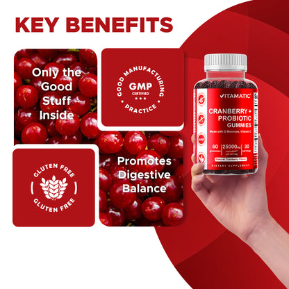 Cranberry with Probiotics 25000mg 60 Vegan Gummies
