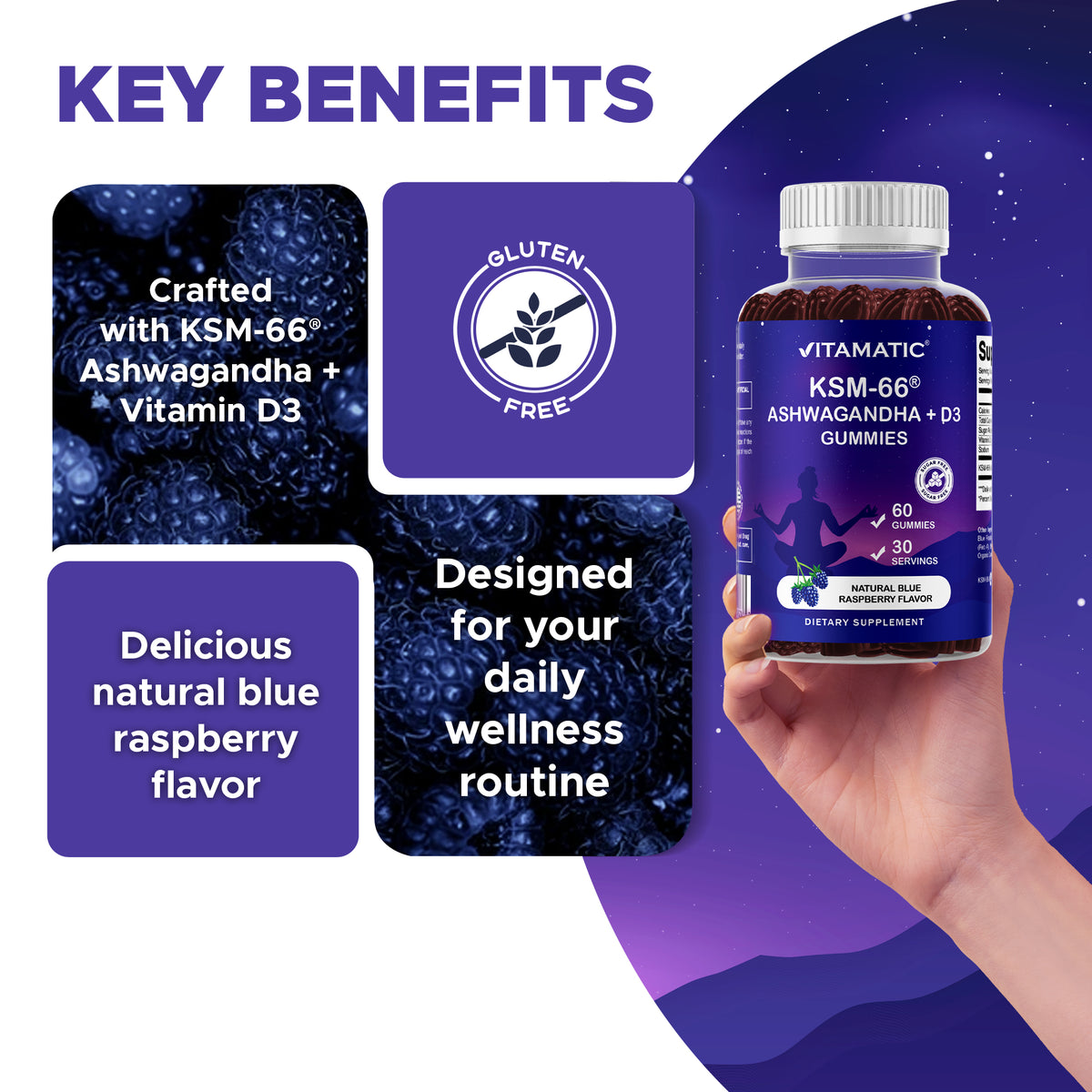 KSM-66® Ashwagandha + D3 Gummies