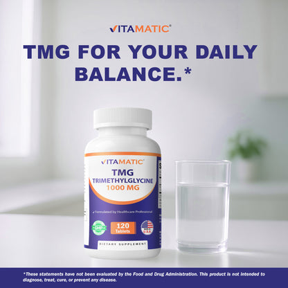 TMG Supplements 1000mg - 120 Vegetarian Tablets