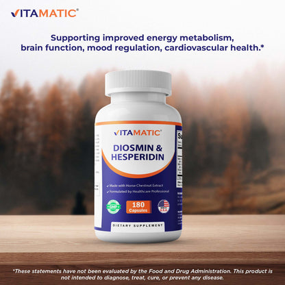 Diosmin Hesperidin 1000mg with Horse Chestnut Extract 100 mg – 180 Capsules – Citrus Bioflavonoids Complex – Non-GMO – Made in USA